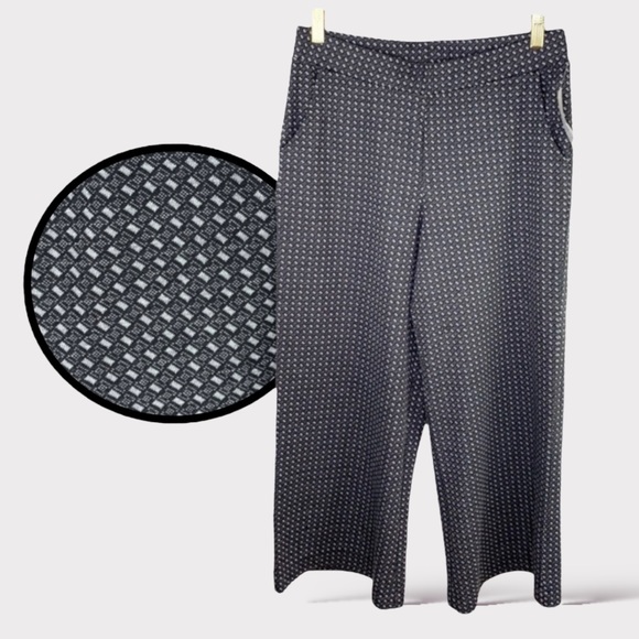John Paul Richard Gray and Black Geometric Pattern Culottes with Pockets - Picture 1 of 10